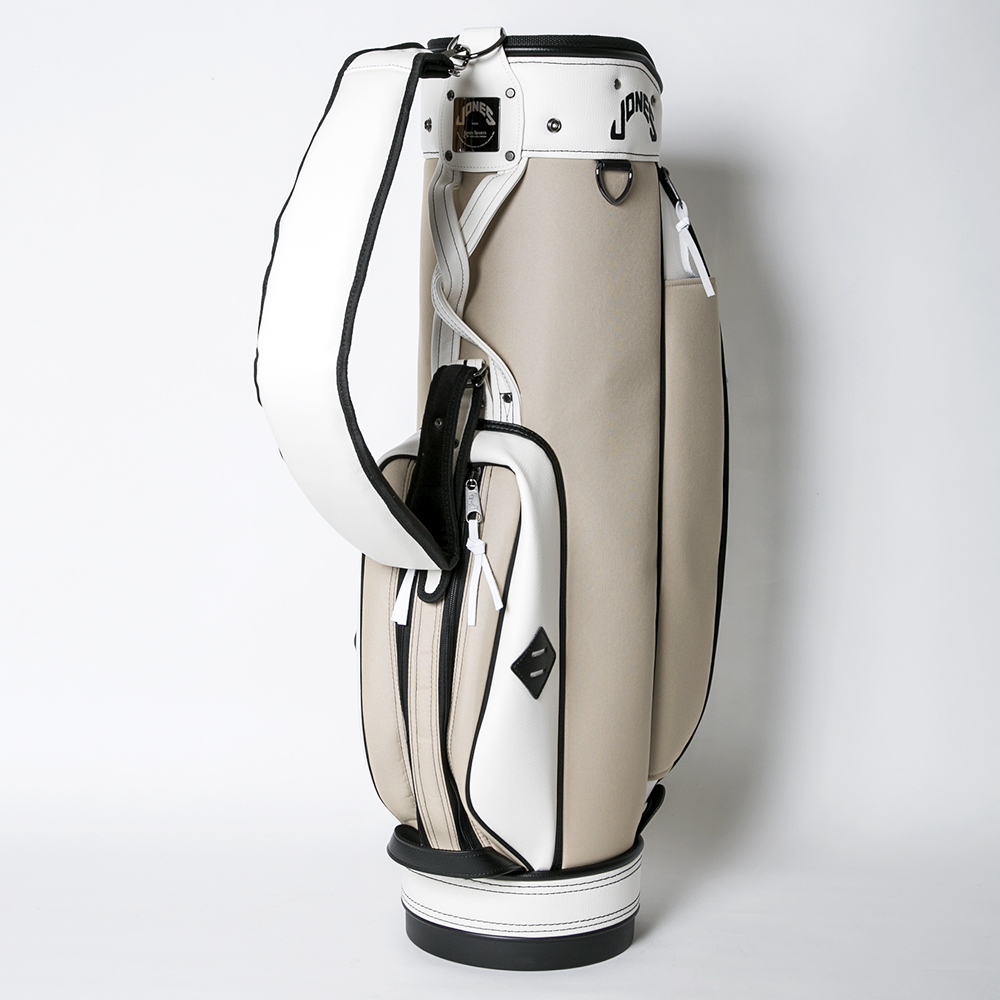 Jonesゴルフ キャディバッグ ベージュ ロゴ刺繍付レア Jonesゴルフ