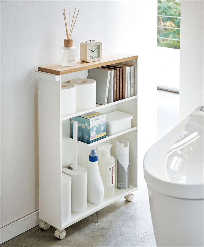 山崎実業 トイレラック 収納棚 ワゴン ラック 小物置き 収納ラック 棚