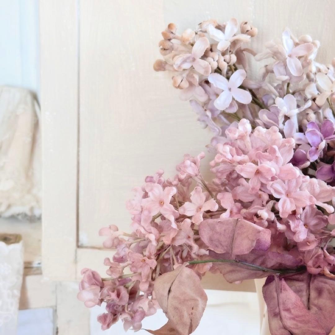 フランスアンティーク 布花 ライラック シャビー