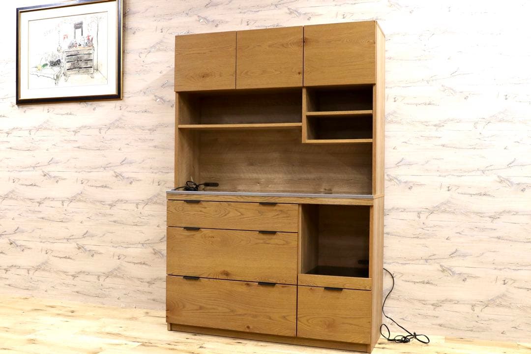 GMIK298○unico / ウニコ ADDAY アディ 食器棚 キッチンボ ウニコ / unico アディ キッチンボード 中古 カップボード 食器棚