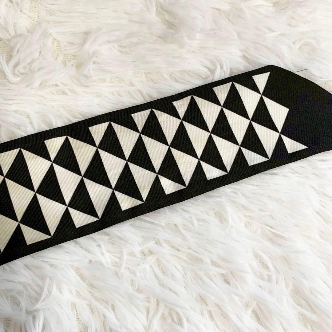 PRADA PRADA 三角モチーフ リボンスカーフ ブラック トライアングル プラダ