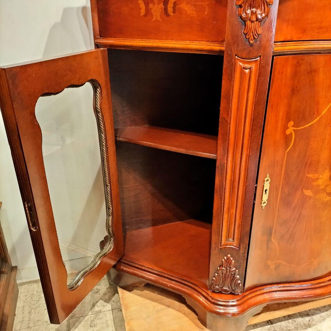 M♢年末Sale東名 象嵌 アンティーク サイドボード リプロ 大理石