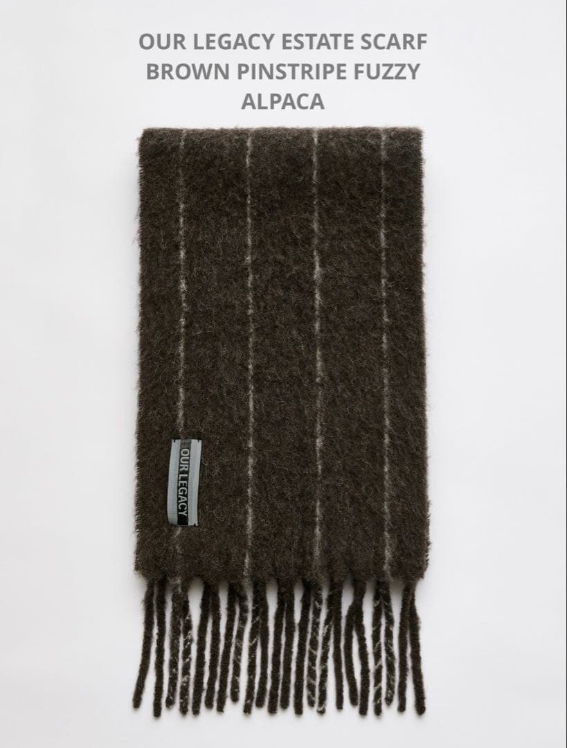 小物 OUR LEGACY ESTATE SCARF BROWN PINSTRIPE Our Legacy - Our Legacy Estate Scarf Brown Pinstripe Fuzzy Alpaca