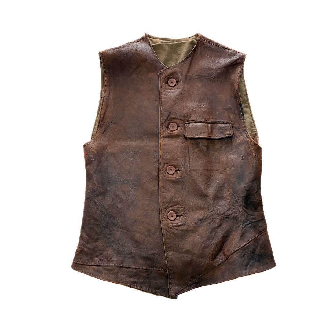 40s イギリス軍 レザー ジャーキンベスト フランス軍 ドイツ軍 ユーロ 40s イギリス軍 レザー ジャーキンベスト フランス軍 ドイツ軍 ユーロ