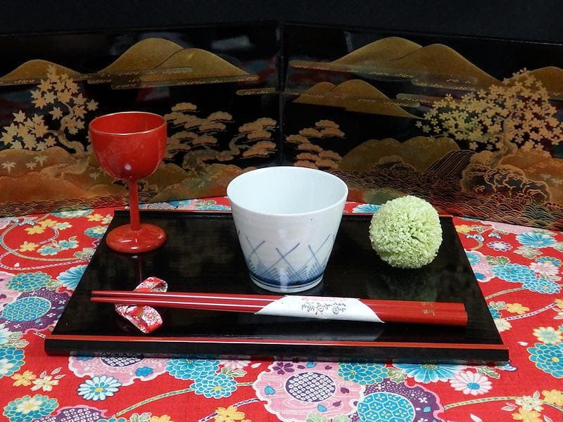 古伊万里 染付 桧垣草紋の図 蕎麦猪口 080AS-CBj 古伊万里蕎麦