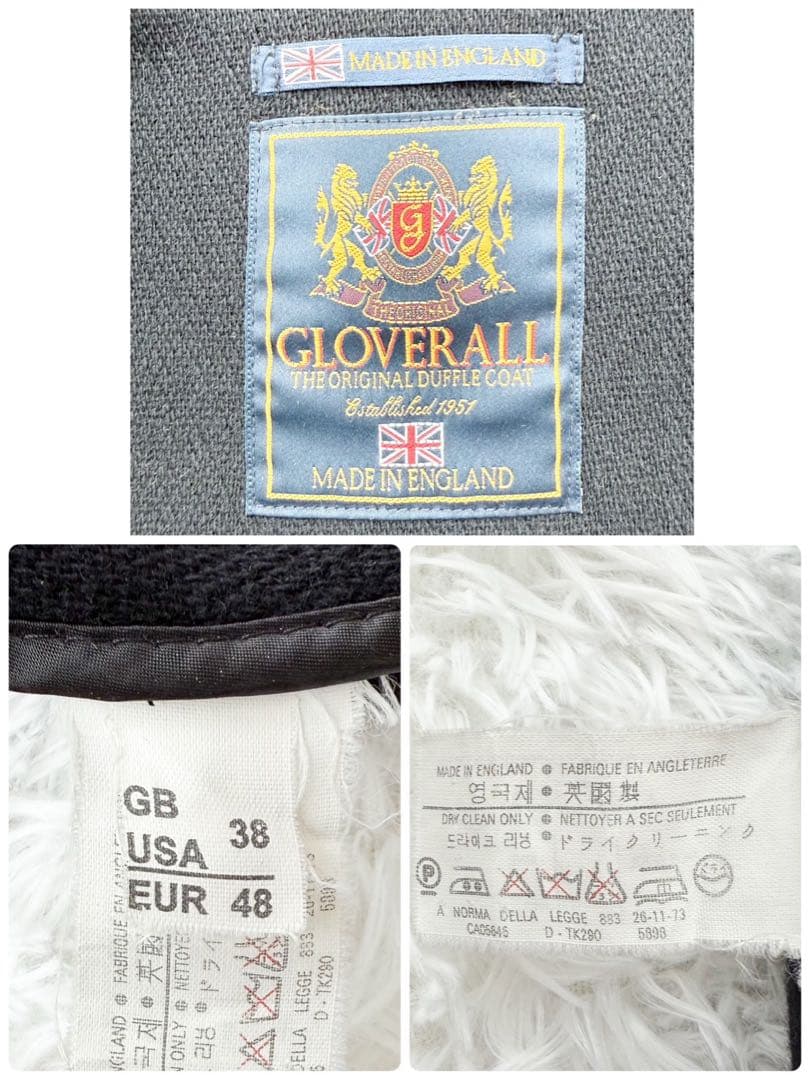 GLOVERALL 《KINGSTON》 ダッフルコート ダークグレー 英国 L