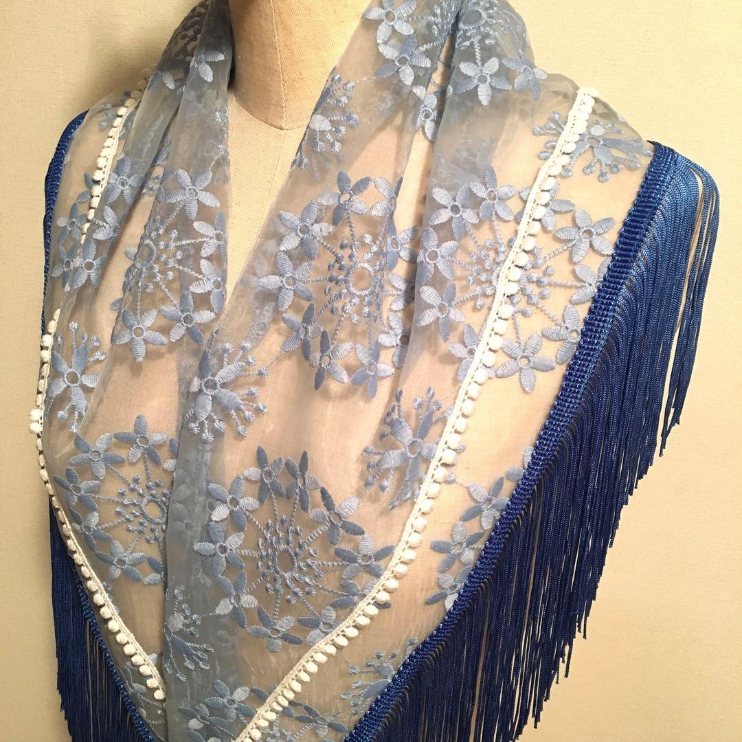 フラメンコ 衣装 シージョ 花柄刺繍 ブルー系 フラメンコ 衣装 シージョ 花柄刺繍 ブルー系 - メルカリ