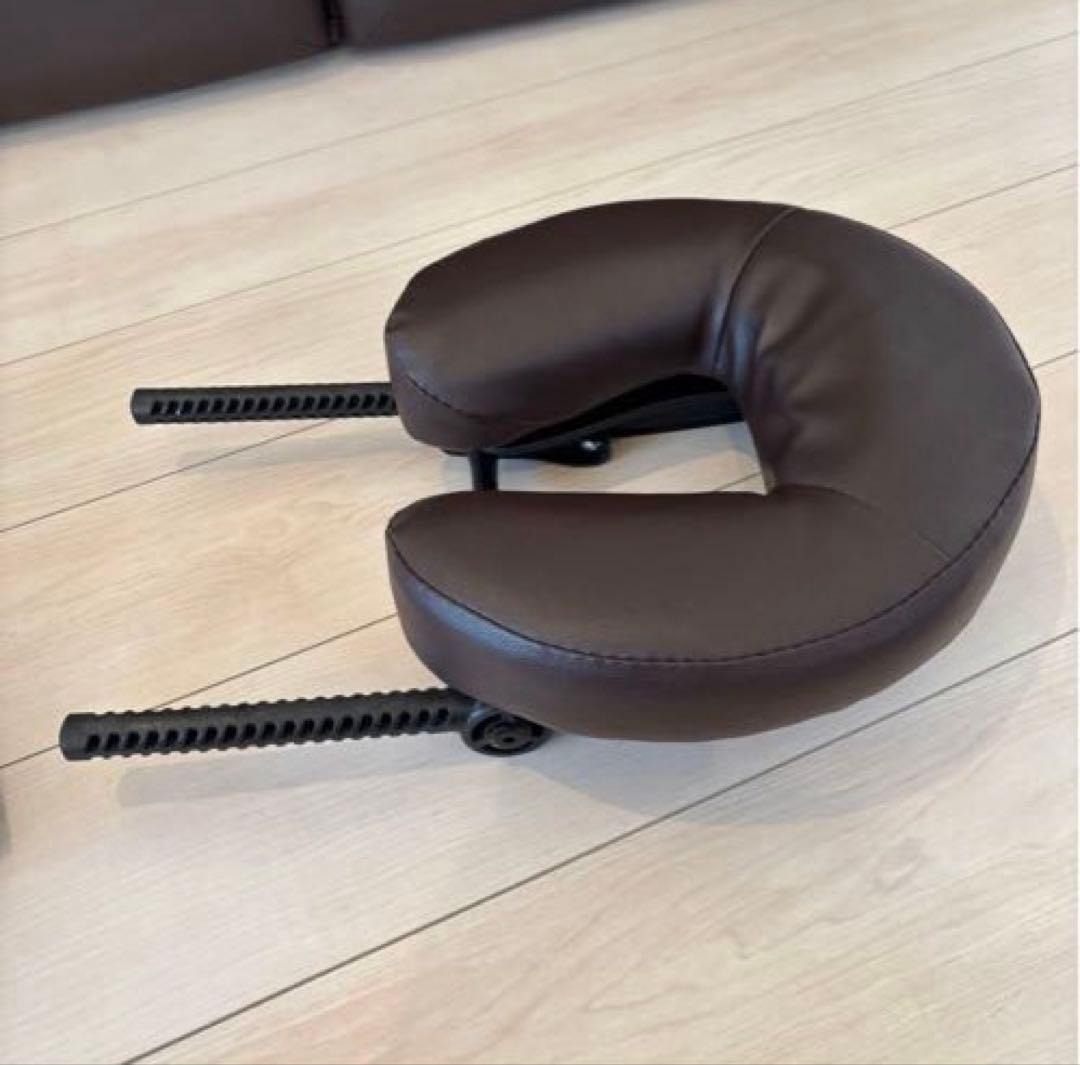 折りたたみ マッサージベッド 木製ダークブラウン スツール ブラウン丸