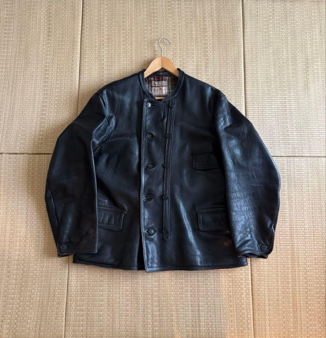 ジャケット・アウター 40's Swedish Double Breasted Leather 40's] Swedish Vintage Double Breasted Leather Jacket