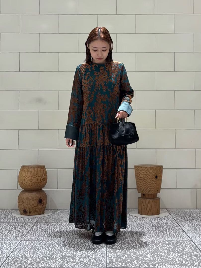 ROSSO フロッキープリントティアードワンピース アーバンリサーチ ロッソ URBAN RESEARCH ROSSO フロッキープリント