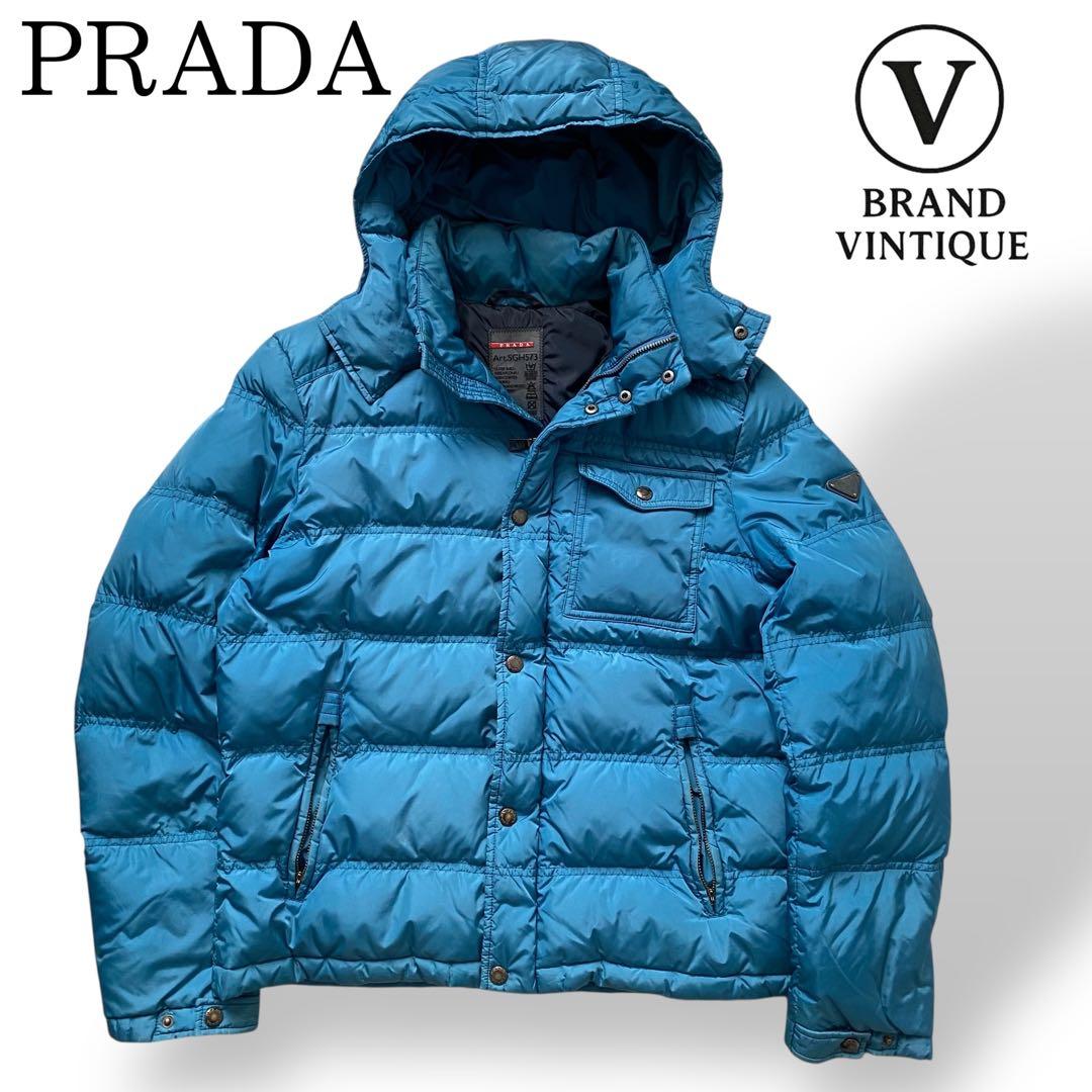 【希少】 プラダ スポーツ ダウンジャケット 三角プレート フード着脱可 L PRADA / プラダ】三角プレートダウンジャケット | 洗練された