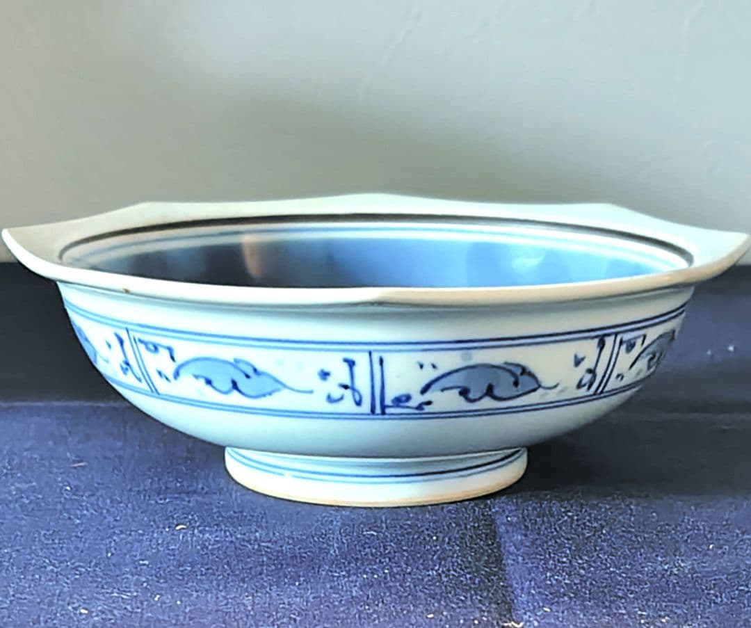 宮崎祐輔 染綿窓絵兎 八角鉢 ※メルカリのみ出品