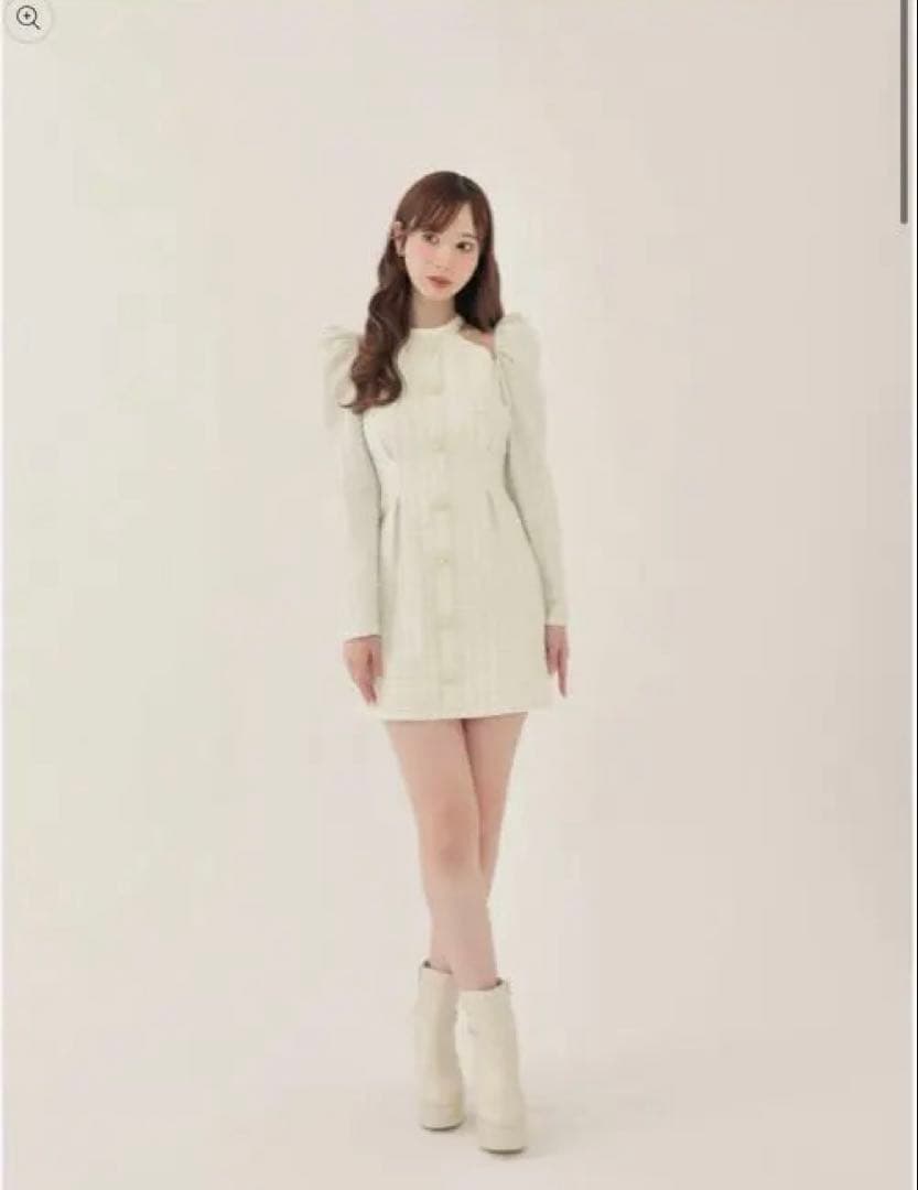 エムミーエメ ベルカットツイードミニワンピース