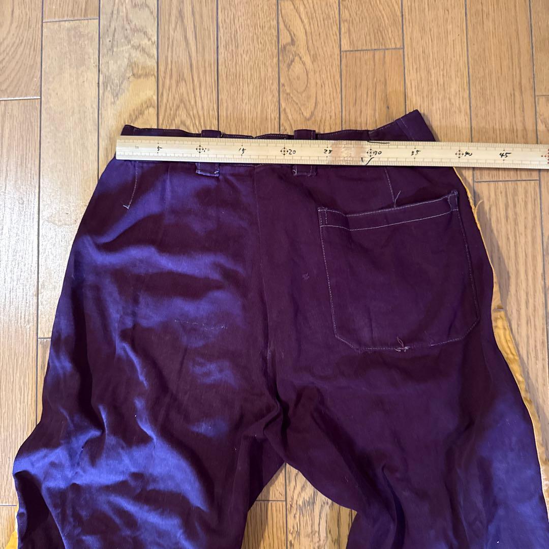 60´s ヴィンテージ ベースボールシャツ&パンツ エンジ色 ボタンフライ