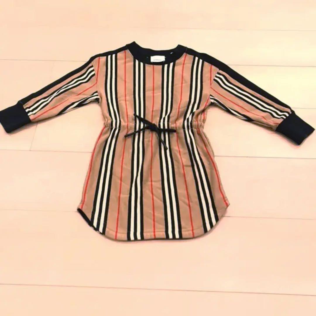 Burberry ワンピース　キッズ　4Y 100〜105 ストライプ バーバリー キッズ ワンピース BURBERRY ブランド シャツドレス 子供服