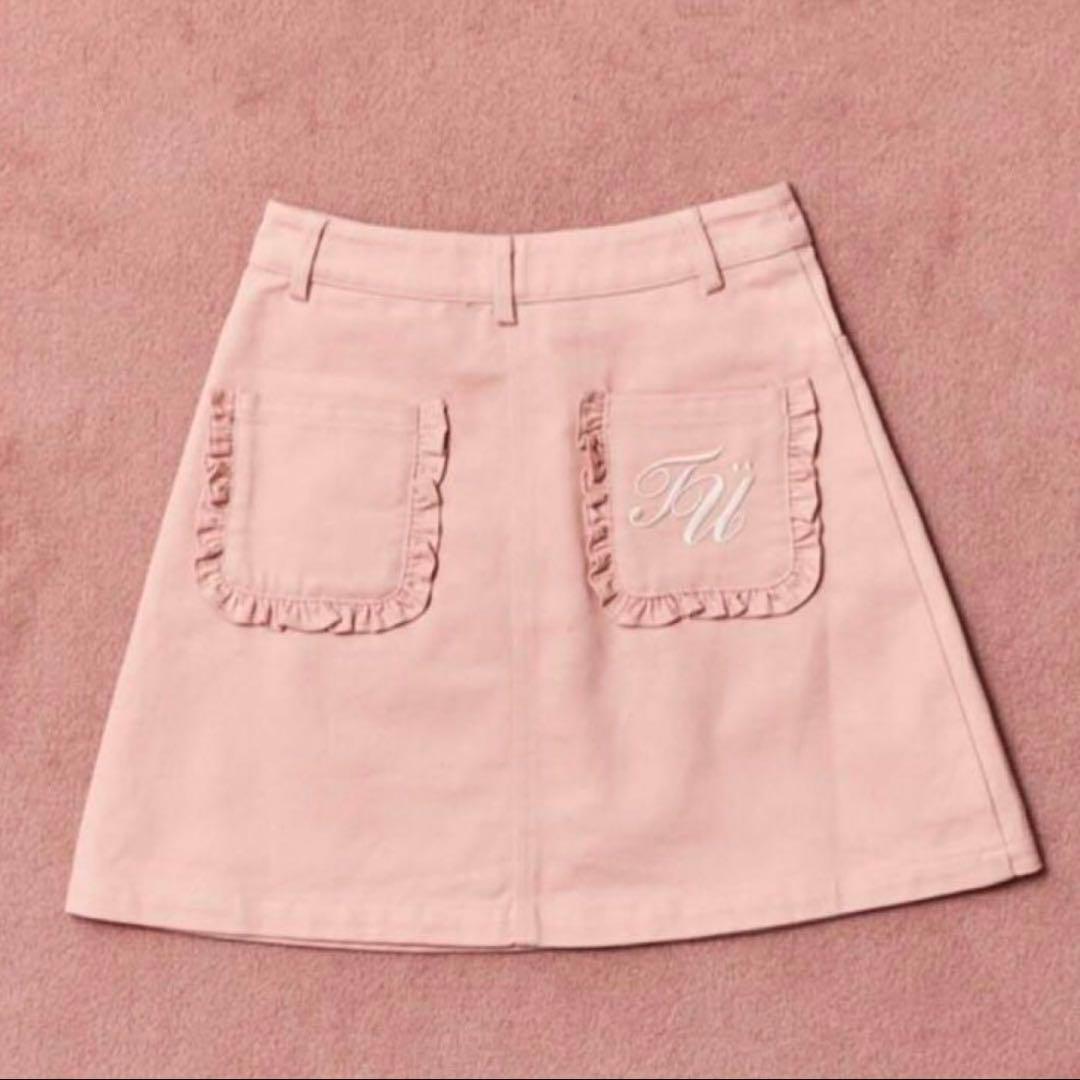 トリートユアセルフ treat urself デニムフリルスカート ピンク - メルカリ