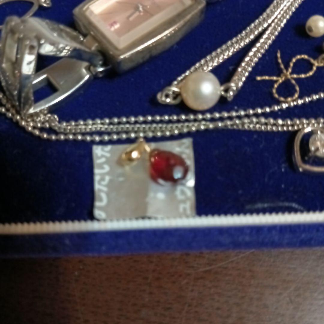 遺品生前整理アクセサリー纏 K18ルビートップSilverトップ、ミラ