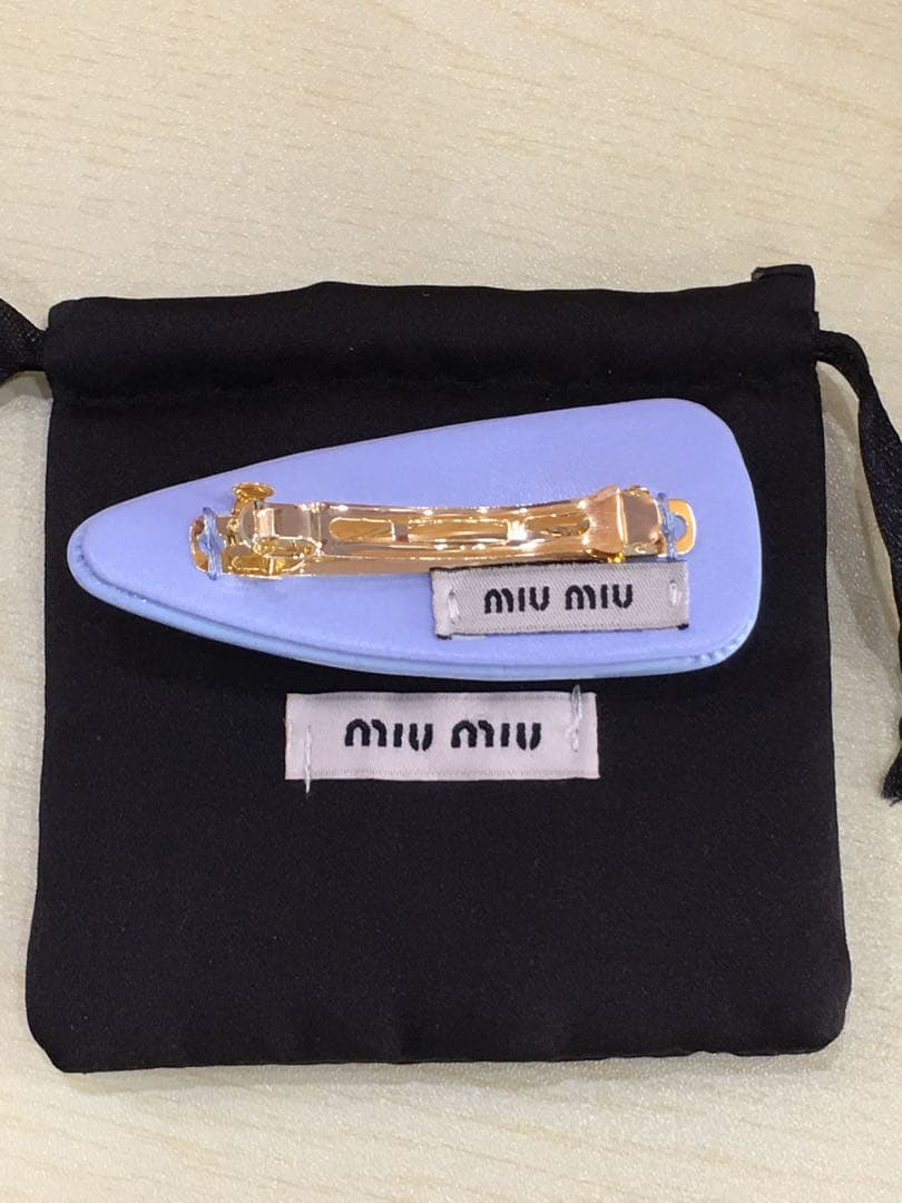 ミュウミュウ ヘアバレッタ ブルー楽天市場】バレッタ（ブランドミュウ