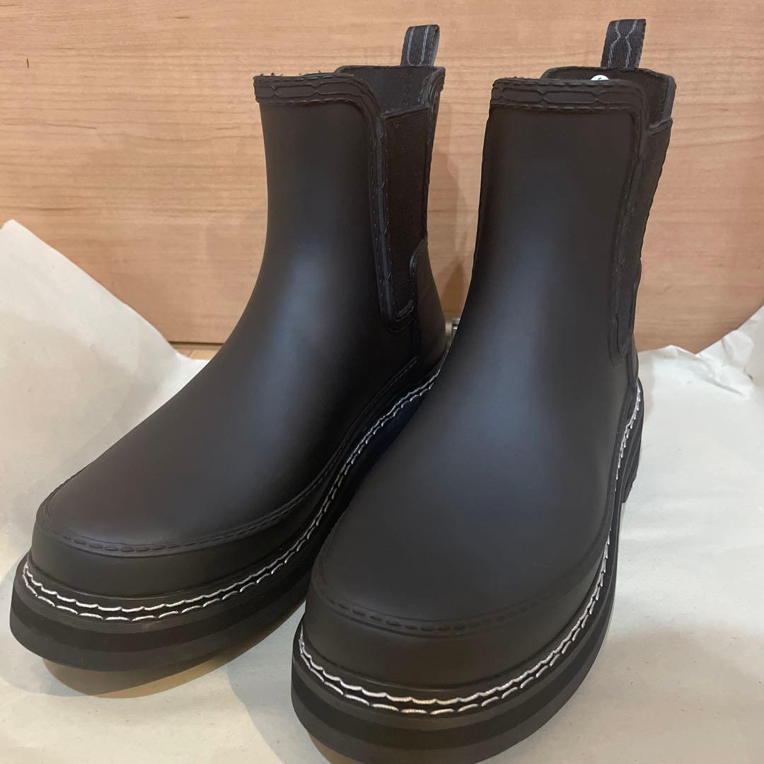 美品　HUNTER ハンター　リファインドステッチ チェルシーブーツ　黒　UK5 HUNTER（ハンター） リファインドチェルシーステッチディティール