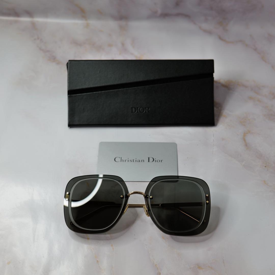 Dior グレー スクエア サングラス ケース付き Dior ディオール