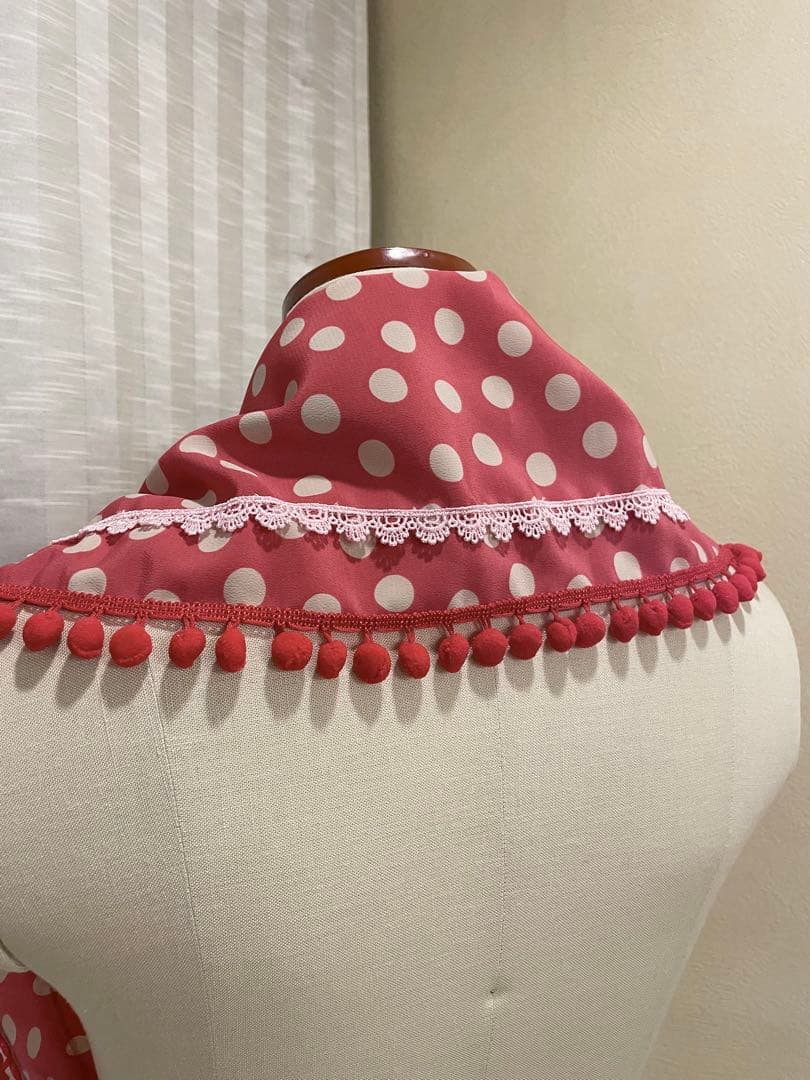 NaruMina様専用 ピンク赤柄 サーモンピンク水玉 赤ポンポン フラメンコ