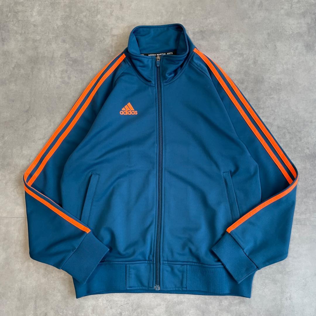 adidas アディダス トラックジャケット 古着 青 オレンジ 13616 - メルカリ