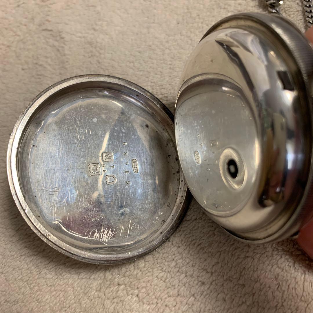 懐中時計 銀 可動品