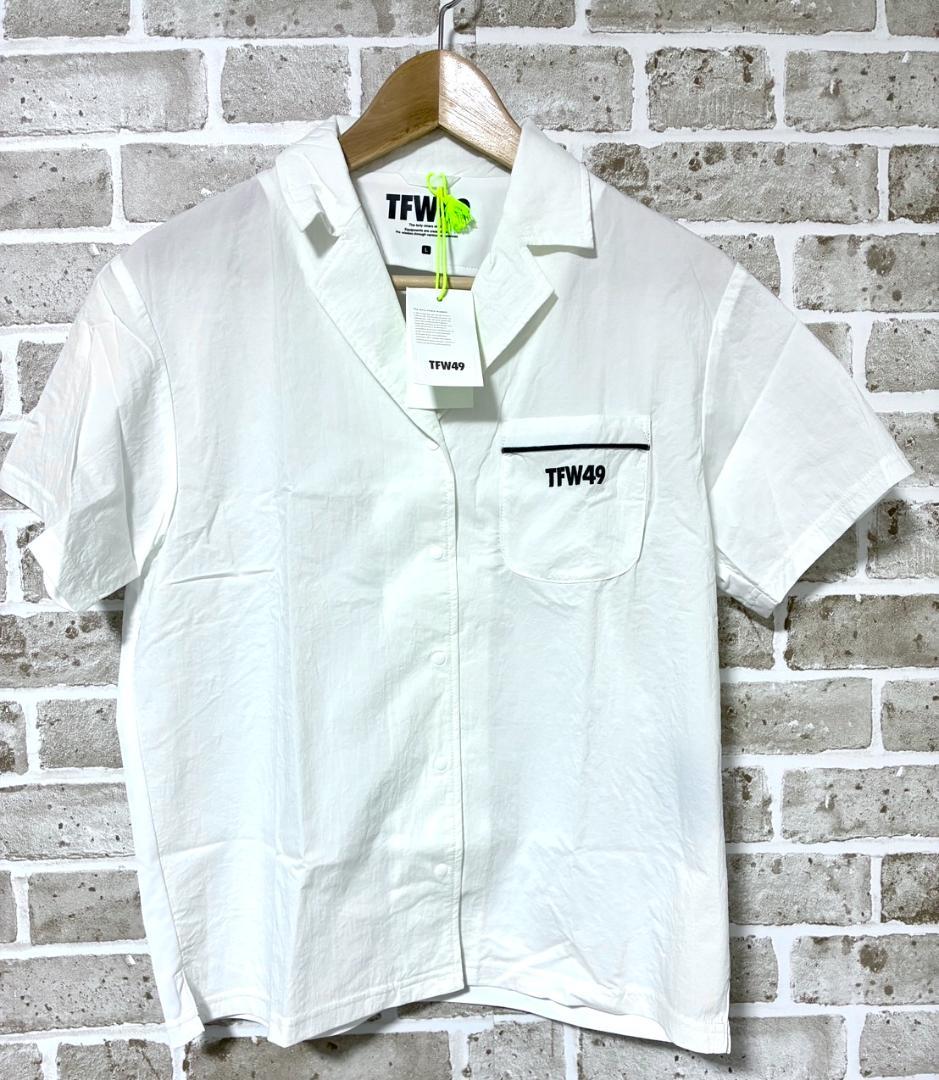 フォロー割】新品 TFW49 コンビネーションオープンシャツ Lサイズ 白