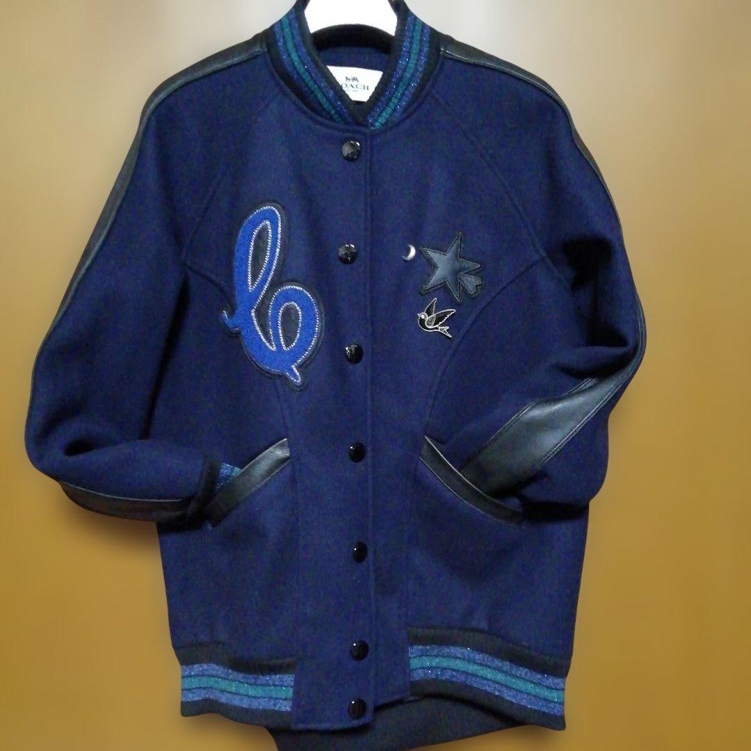 COACH ネイビー スタジャン サイズS