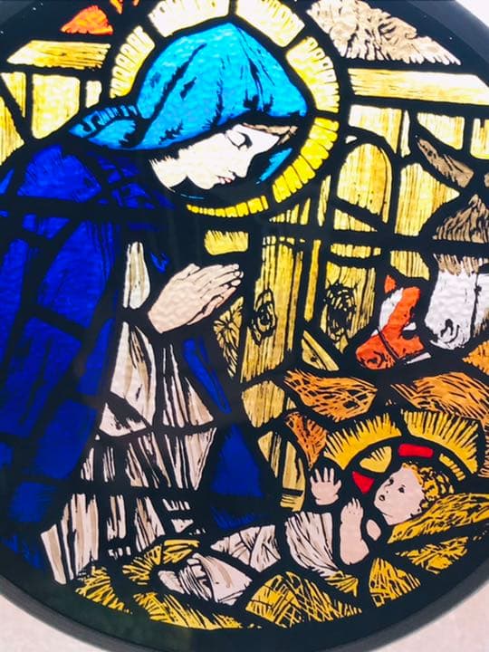 ウィングド・ハート社 聖母マリアと幼子イエスハンドペイントステンド