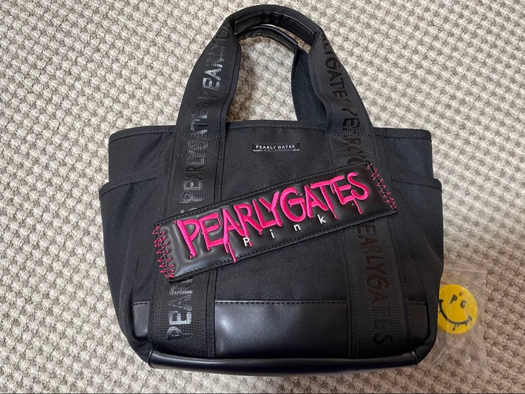 PEARLY GATES トートバッグ ブラック PEARLY GATES（パーリーゲイツ） トートバッグ 「PGG」レイヤード