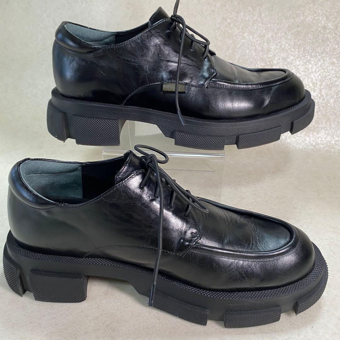 MANA☆ブラック☆24.5cm☆レースアップシューズ☆厚底☆レザー