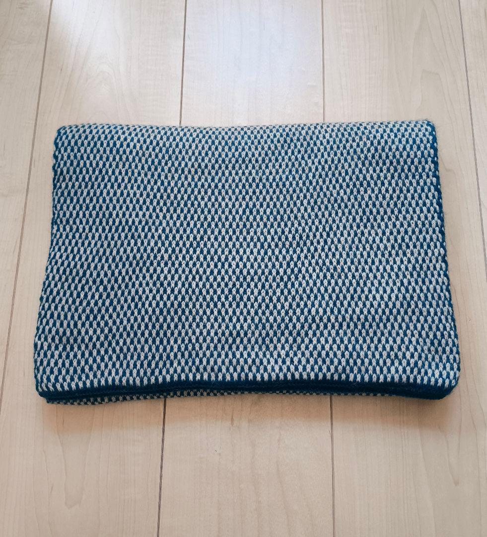 YOURWEAR ユアウェア ウール ジャカード ストール ターコイズブルー