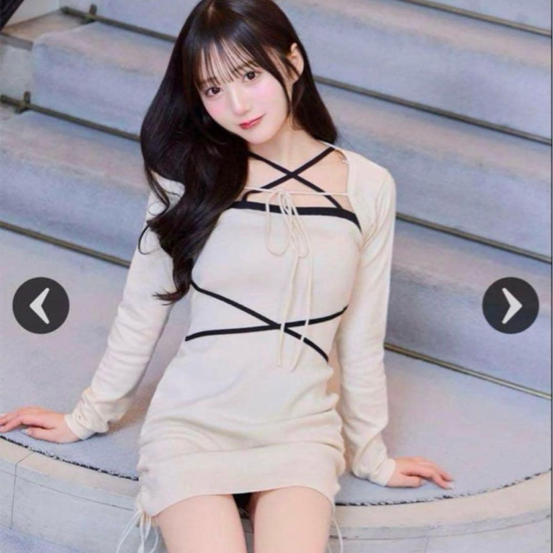 新品ミシェルマカロンクロスニットワンピース - メルカリ