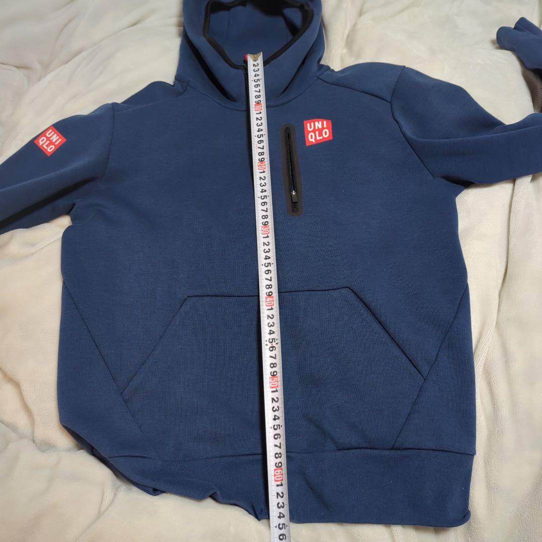 UNIQLO 錦織圭モデルドライストレッチスウェットパーカー L ネイビー