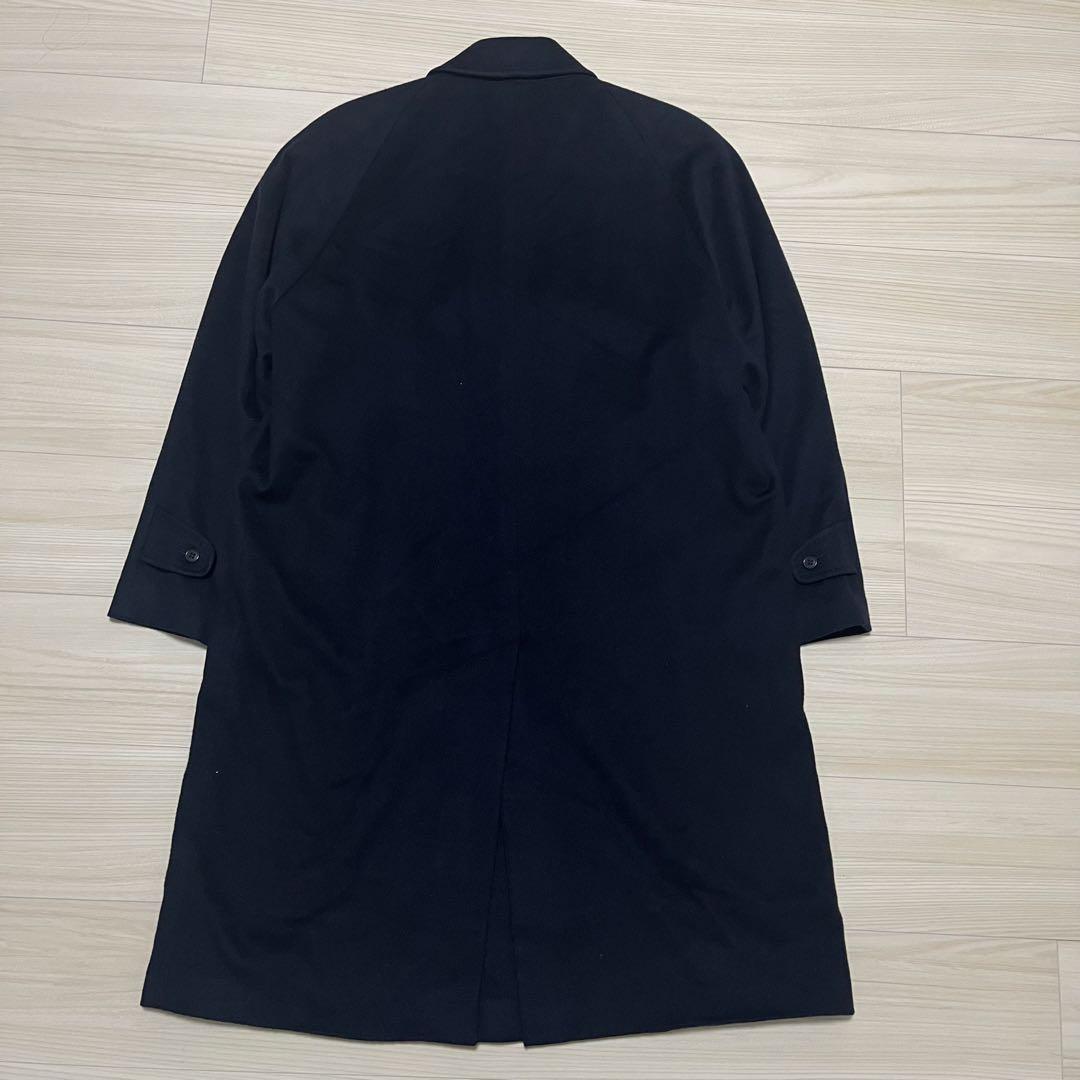 【カシミヤ100%×M.T.LEGEND】マキシ丈比翼チェスターコート 濃紺 L