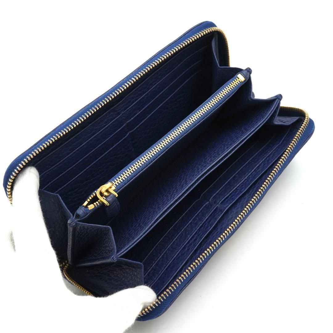 ✨未使用展示品・保証書付き✨ PRADA 長財布 シボ革 ラウンドファスナー