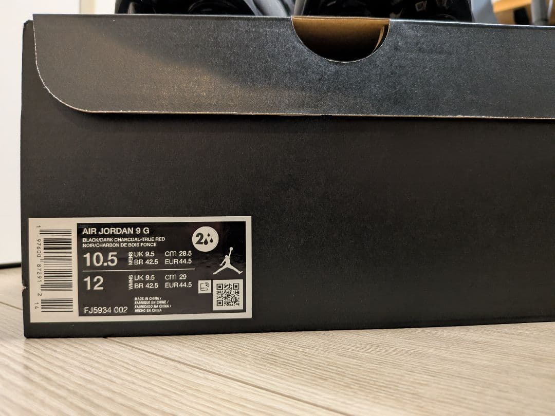 新品】AJ 9 G BLACK/DARK CHARCOAL-TRUE RED - メルカリ