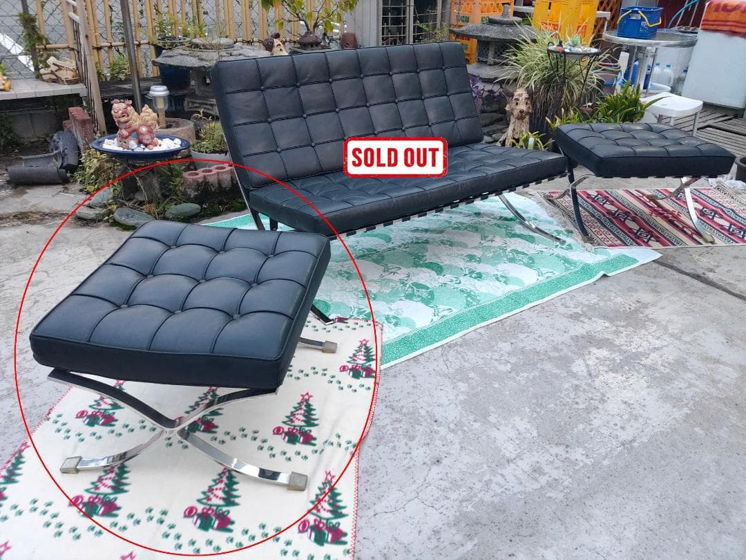 【送料込み】本革☆バルセロナチェア スツールA☆リプロダクト☆美品 楽天市場】バルセロナチェア イタリアンレザー仕様 色ブラウン ミース