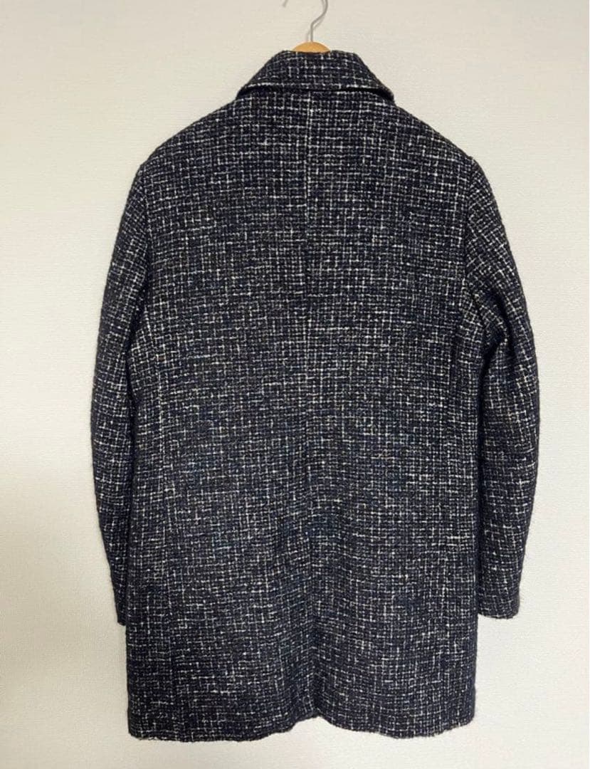 最高級 COATS MILANO ネイビー ツイード チェスターコート