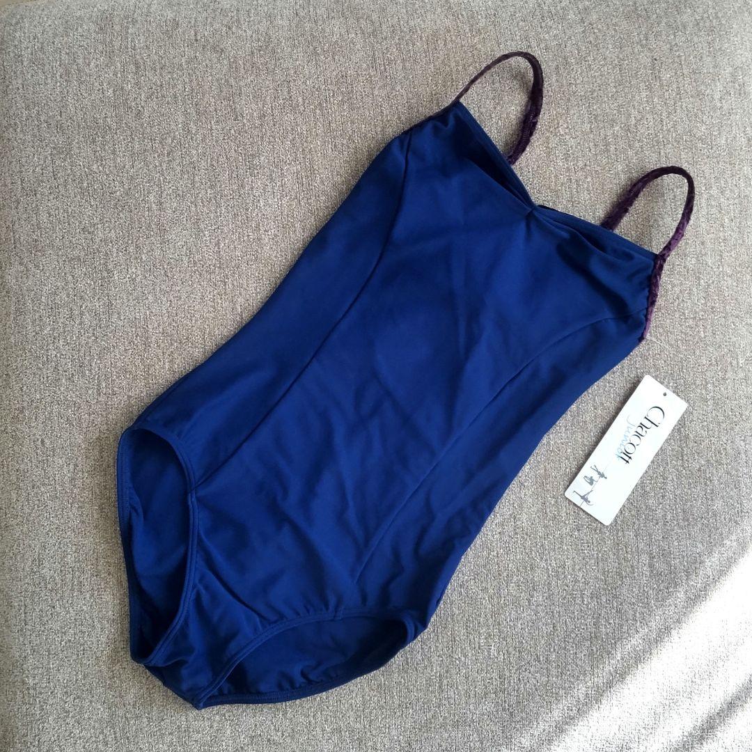 新品タグ付】Chacott チャコット レオタード 青✕紫 ベロア 150