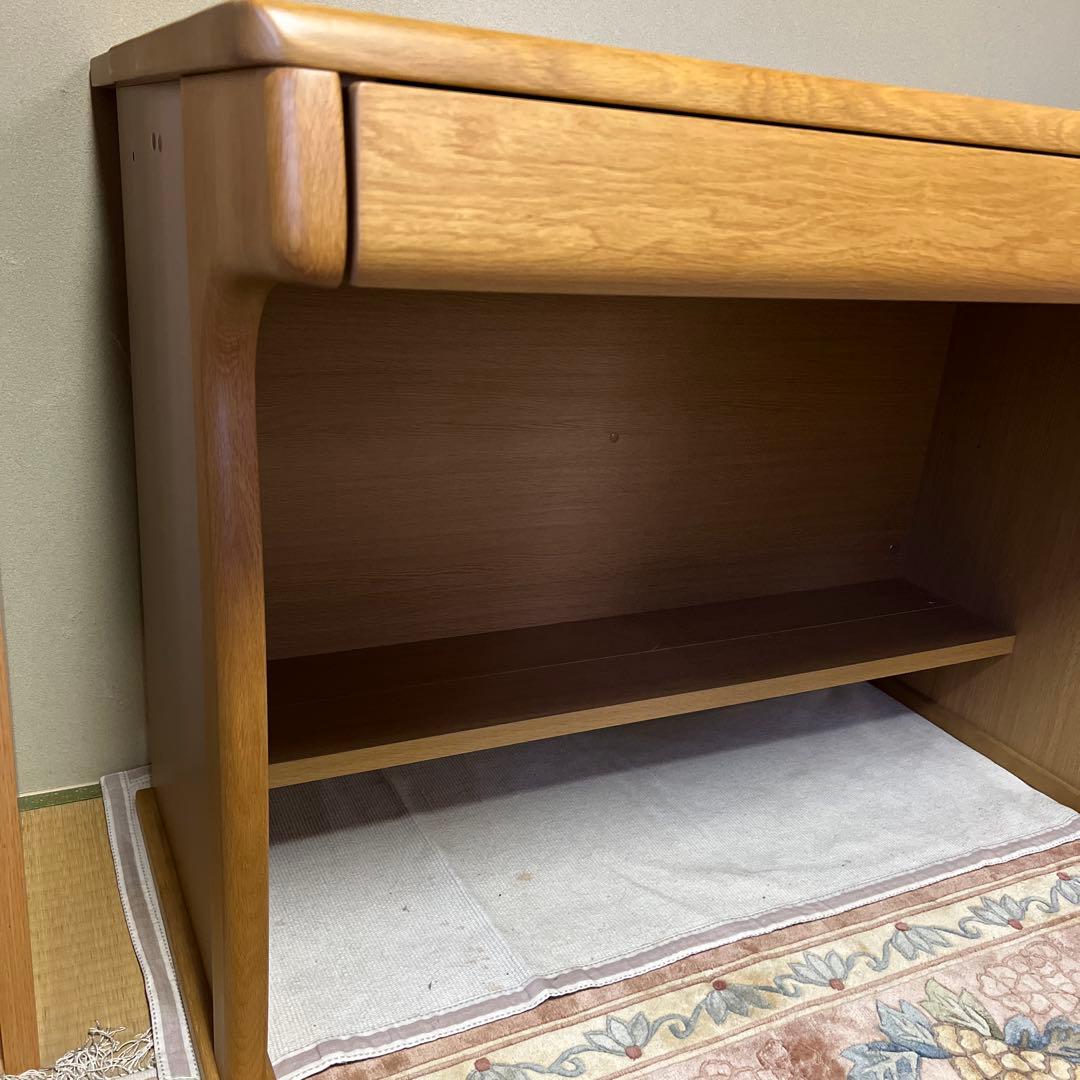 木製シンプルデスク 引き出し2つ 中古デスク、学習机 美品｜学習机 2