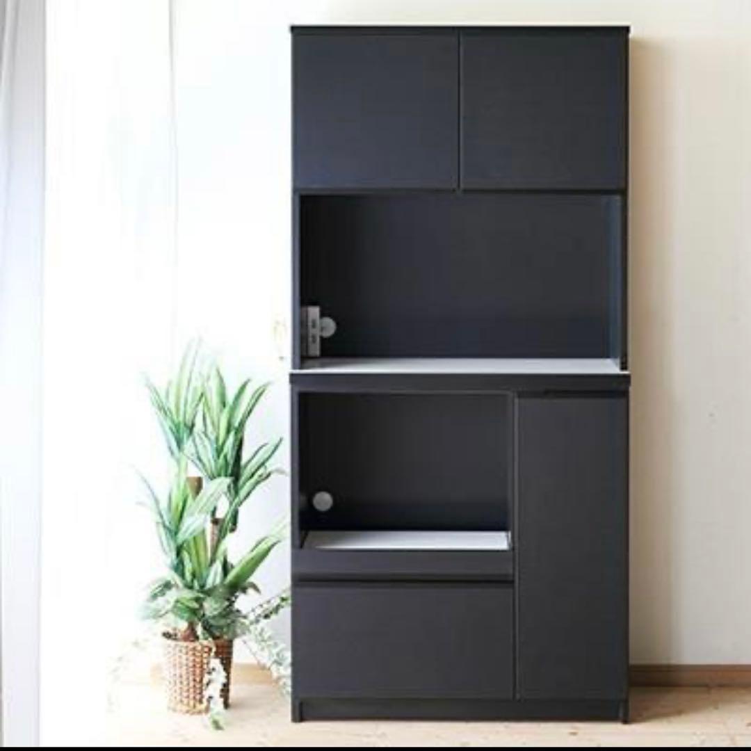 美品 ニトリ レンジボート 木製キャビネット スライド扉付き 収納 120cm