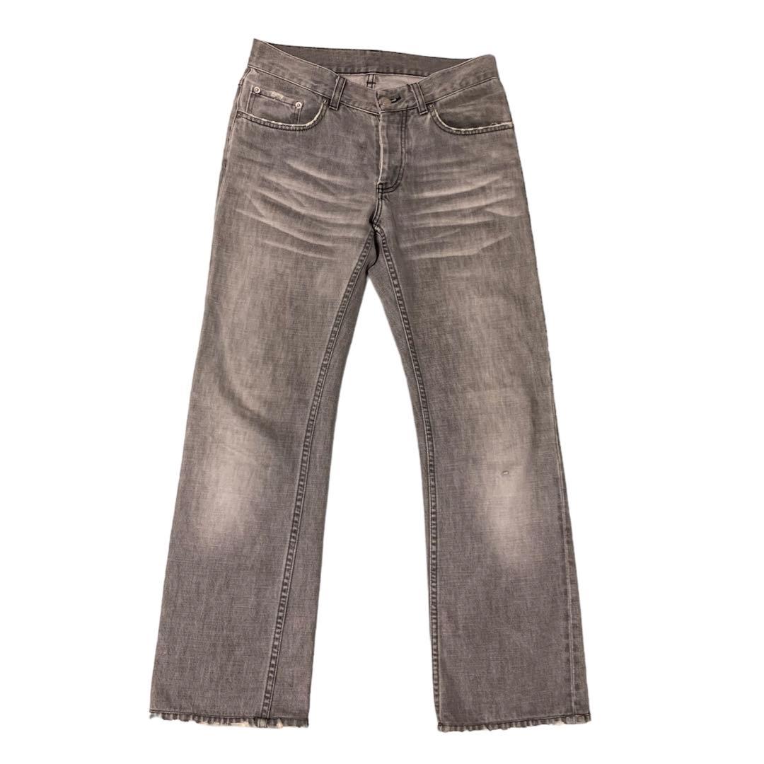 パッチワーク glamour スタッズデニム ブルーダメージデニムパンツ