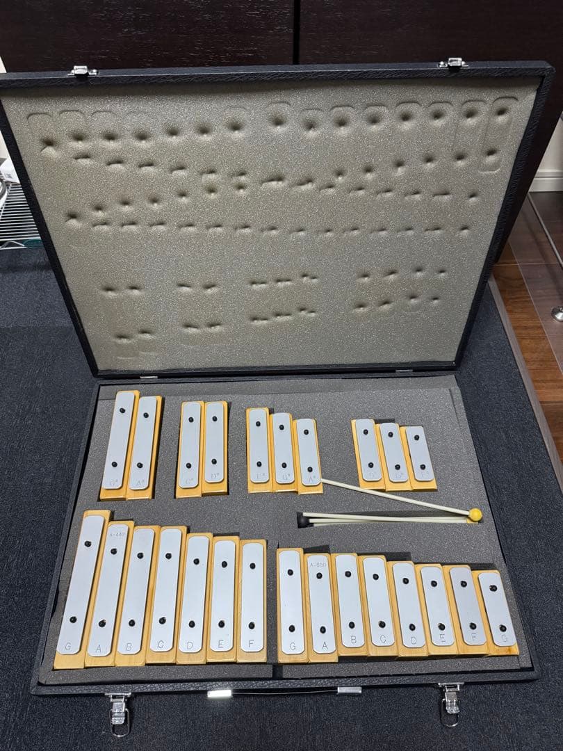 河合楽器　おと積み木　鉄琴 C-G 音階 マレット付き　ハードケース merry-net_sb6000