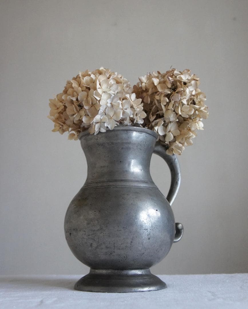 フランスアンティーク ピューター製 ピッチャー ジャグ ポット 花器