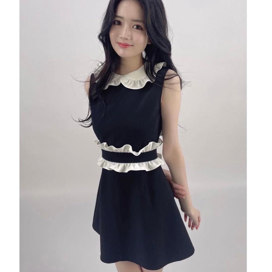 JILTU petit frill dress blue