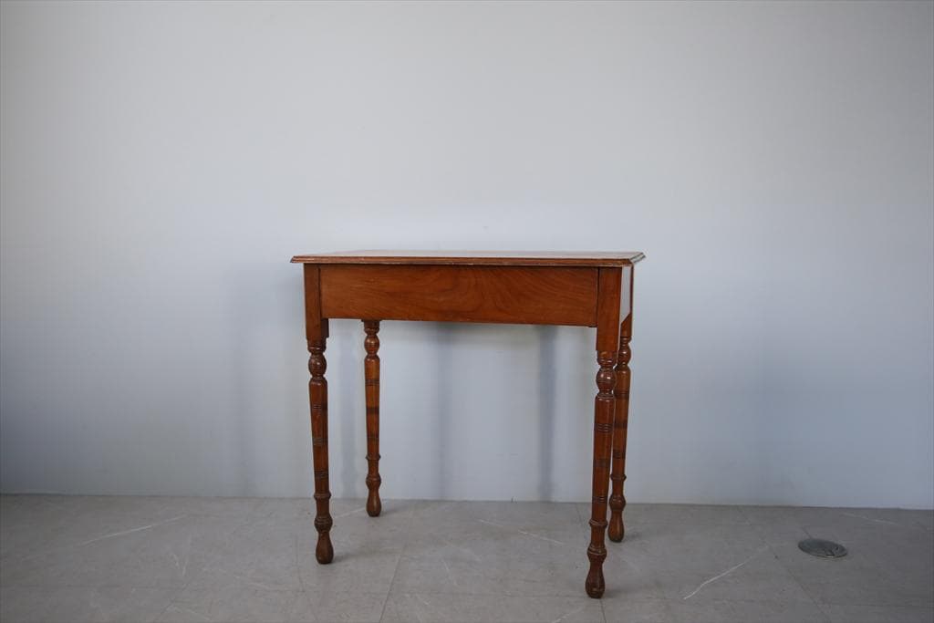 英国アンティーク木製テーブル/ダイニング机/作業台/飾り棚/デスク(92-141