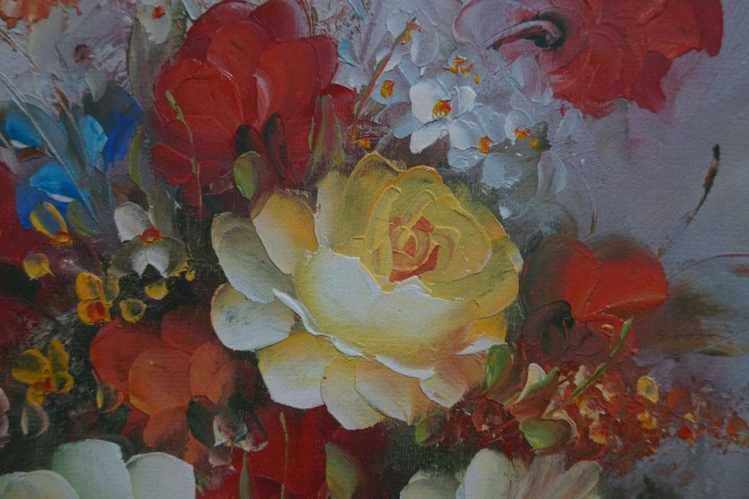 ベルギー画家Edmond Sanders エドモンドサンダース『バラの静物画