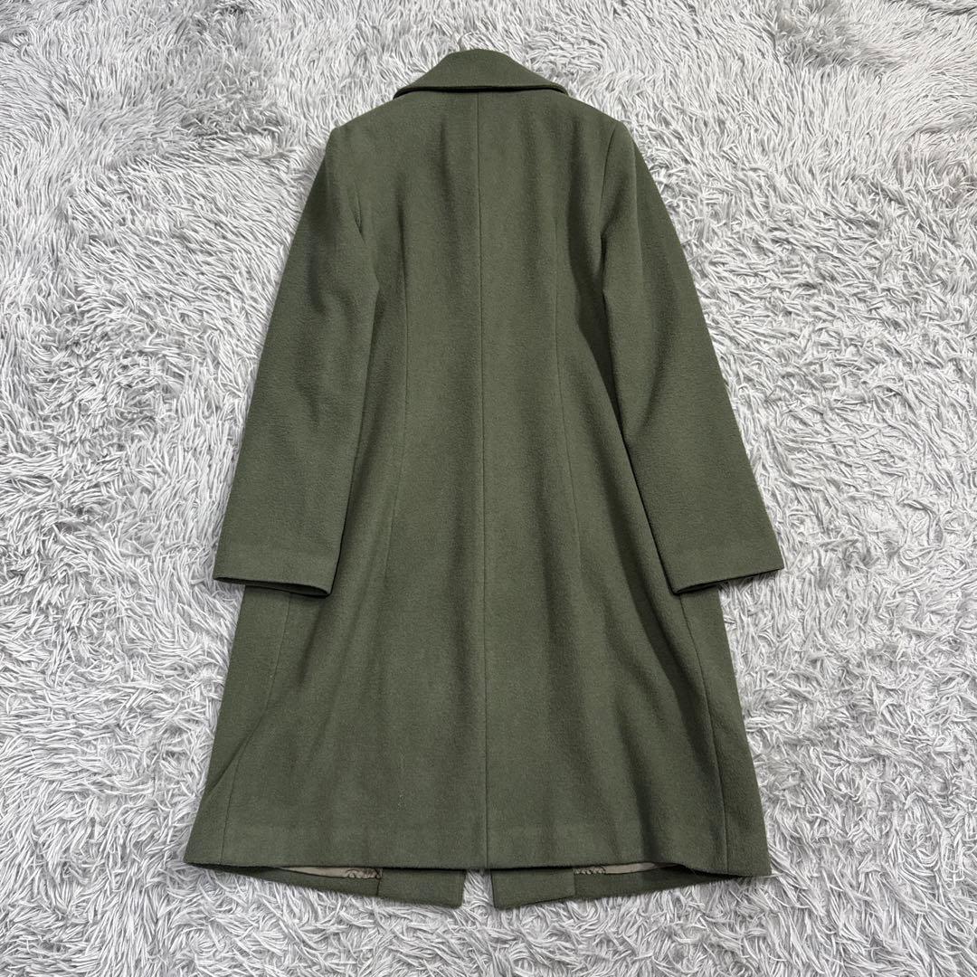 美品✨シビラ ウールロングコート くるみボタン グリーン 上質 Aライン